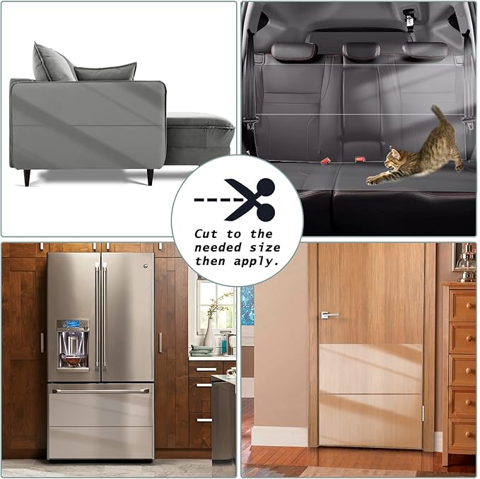 Anti Cat Scratch Furniture Protector, Thicken Couch Cover, Transparent Sticky Couch Protector for Cats and Dogs, Anti Cat Scratch Protector for Furniture Couch Door (13" X14FT)