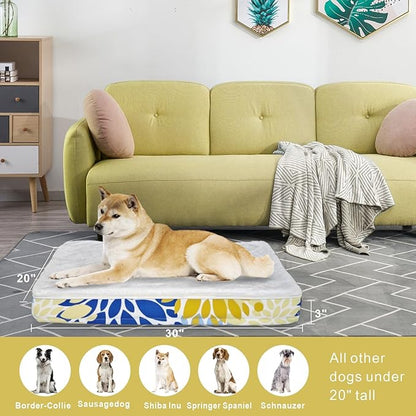 Dog Bed Medium Large Size Dogs Sleeping Mat Dog Orthopedic Foam with Bolster Washable Dogs Bed Sofa Pet Bed with Removable Cover