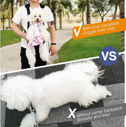 Pawaboo Pet Carrier Backpack, Adjustable Pet Front Cat Dog Carrier Backpack Travel Bag, Legs Out, Easy-Fit for Traveling Hiking Camping for Small Medium Dogs Cats Puppies, Extra Large, Purple Marble