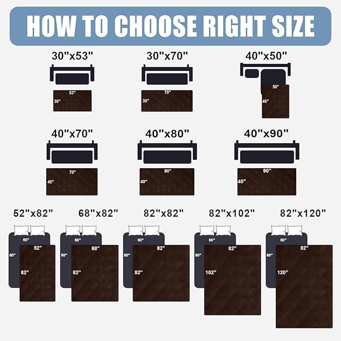 Smiry Waterproof Dog Bed Cover Blanket 40x80, Soft Reversible Pet Blanket, Washable Leakproof Cats Dogs Couch Cover for Sofa, Couch, Furniture, Lattice, Chocolate/Chocolate