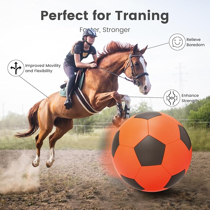 Diman Herding Ball for Dogs: 25 Inch Horse Balls for Outdoor Play, Large Dog Toys Balls for Australian Shepherd, Dogs or Horses, Orange Black