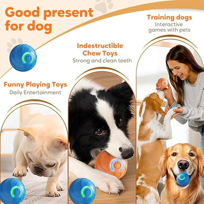 Smart Jumping Ball for Dogs & Cats Duraspin Dog Bouncing Ball Random Path Electric Automatic Moving and Rolling Pets Toy Interactive Jumping Vibrating Bouncing Balls for Puppy Toys（1Pack，Blue）