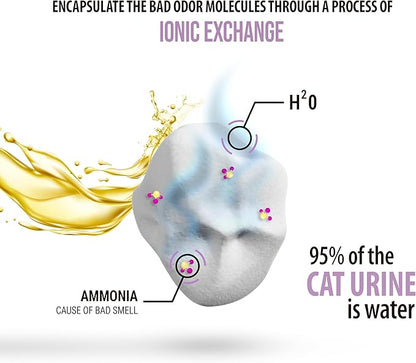 Skoon All Natural Cat Litter (2 Bags) - Lavender - Lightweight, Low Tracking, Non-Clumping Diatom Pebbles Absorb, Lock, and Seal Waste for Best Odor Control