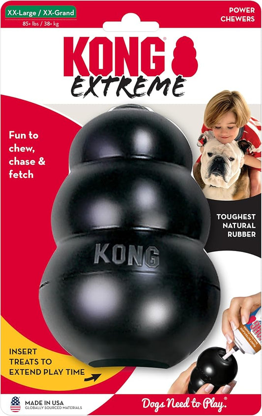 KONG Extreme Dog Toy - Fetch & Chew Toy - Treat-Filling Capabilities & Erratic Bounce for Extended Play Time Most Durable Natural Rubber Material - for Power Chewers - for XX-Large Dogs