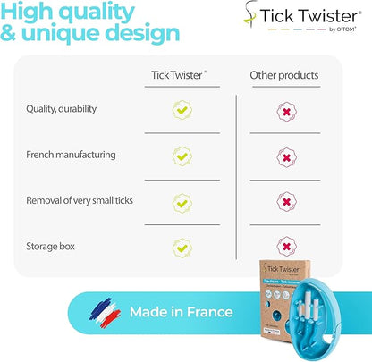 Tick Twister Tick Remover for Dogs and Human - Made in France - Tick Puller for Humans and Dogs - 3 Different Sizes - Dog Tick Removal Tool - Also for All Other Pets - Tick Nipper in