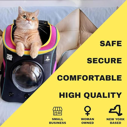 Fat Cat Backpack Carrier - Airline Approved Cat Carrier with Space Capsule Bubble for for Small Cats, Kitten - Premium Stray Cat Carrier Backpack for Outdoor, Travel, Hiking, Pet Supplies