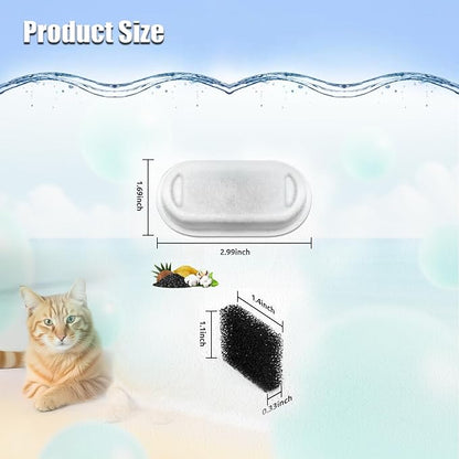 Cat Water Fountain Filter, 8 Pack Cat Fountain Filter Replacement for 108oz/3.2L & 74oz/2.2L Stainless Steel cat Water Dispenser, Pet Fountain Filters Replacement