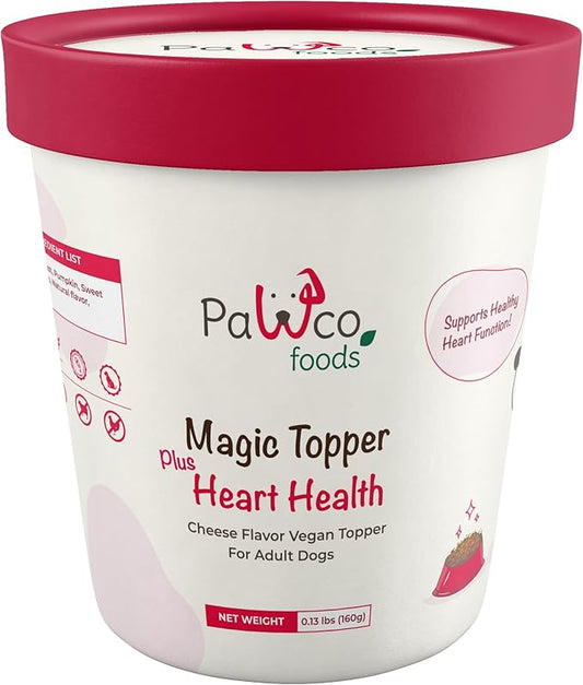 Pawco Dog Food Toppers for Picky Eaters, Heart Health – Supports Heart Function & Energy – Functional Dog Food Flavor Enhancer with Pumpkin, Carrots, & Taurine for Dogs – Magic Topper – 5.6oz