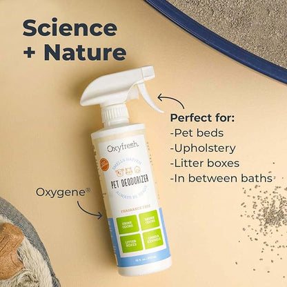 Oxyfresh Extra Strength Pet Urine Odor Eliminator for Home Spray - Goodbye to Stinky Odors - No Fragrance, No Harsh Chemicals - Works on Contact - Upholstery & Auto - Safe & Pet Parents Love It