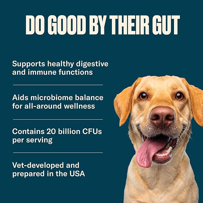 Nom Nom Dog Full Spectrum Probiotic Support Prebiotic Fiber and Inulin Powder Blend - Probiotic for Digestive, Immune, and Dog Allergy Health Preferences