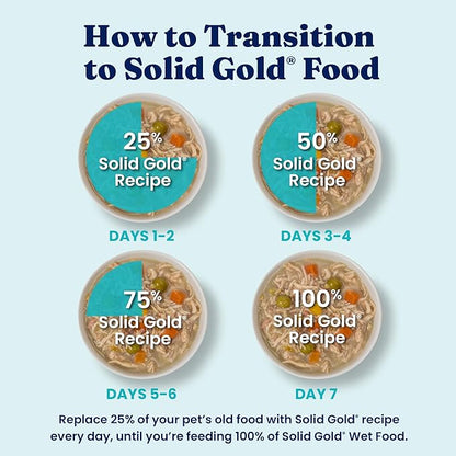 Solid Gold Wet Dog Food Topper & Meal Cups - W/Chicken, Beef & Pumpkin for Sensitive Stomachs, Gut Health & Digestive System Support - for Adult & Senior Small Breed & Large Breed Dogs - 3.5oz/6 Pack
