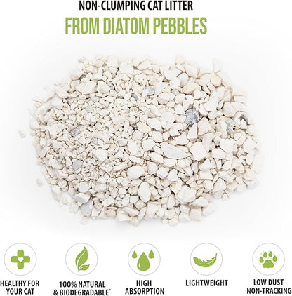 Skoon All Natural Cat Litter (3 Bags) - Original - Lightweight, Low Tracking, Non-Clumping Diatom Pebbles Absorb, Lock, and Seal Waste for Best Odor Control