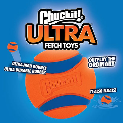 Nerf Dog Tennis Ball Blaster (16 Inch) and Chuckit! Ultra Ball (2.5" Diameter, Pack of 8)