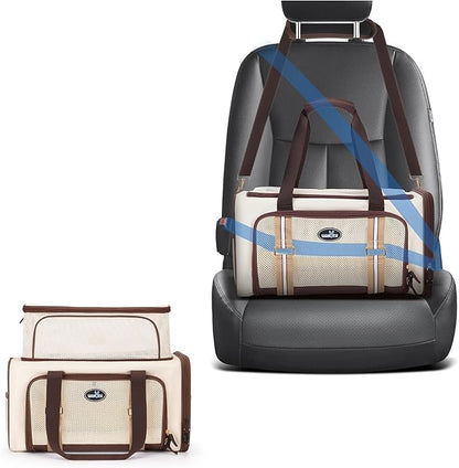 Expandable Pet Carrier for Cats & Dogs, Airline Approved Cat Carrier, Large Travel Bag with with Extra Large Foldable mat