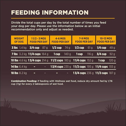 Wellness CORE Puppy Dry Dog Food, Small Breed, Grain-Free, High Protein, Natural, Turkey & Salmon Recipe, (12-Pound Bag)