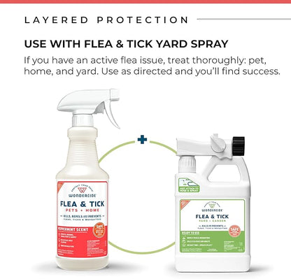 Wondercide - Flea, Tick & Mosquito Spray for Dogs, Cats, and Home - Control, Prevention, Treatment - with Natural Essential Oils - Pet and Family Safe - Peppermint 16 oz