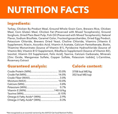 Iams IAMS PROACTIVE HEALTH Adult Sensitive Digestion & Skin Dry Cat Food with Real Turkey Cat Kibble, 3 lb. Bag