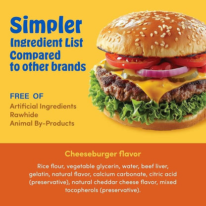 N-Bone Mega-Bone Long-Lasting Dog Chews, Cheeseburger Flavor, 6count, 16.8oz