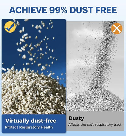 Cat Litter Clumping Mixed Cassava Cat Litter Clumping Tapioca Litter with Odor Control, Dust-Free, Unscented Natural Litter Sodium-Based for Kittens, 18 Ib