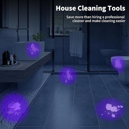 UV Flashlight Black Light UV Lights, 5 Pack 9 LED 395nm Ultraviolet Blacklight, Handheld Mini Torch Light Pet Urine Detector for Dog/Cat Urine, Dry Stains, Bed Bug(15x AAA Batteries(Black))