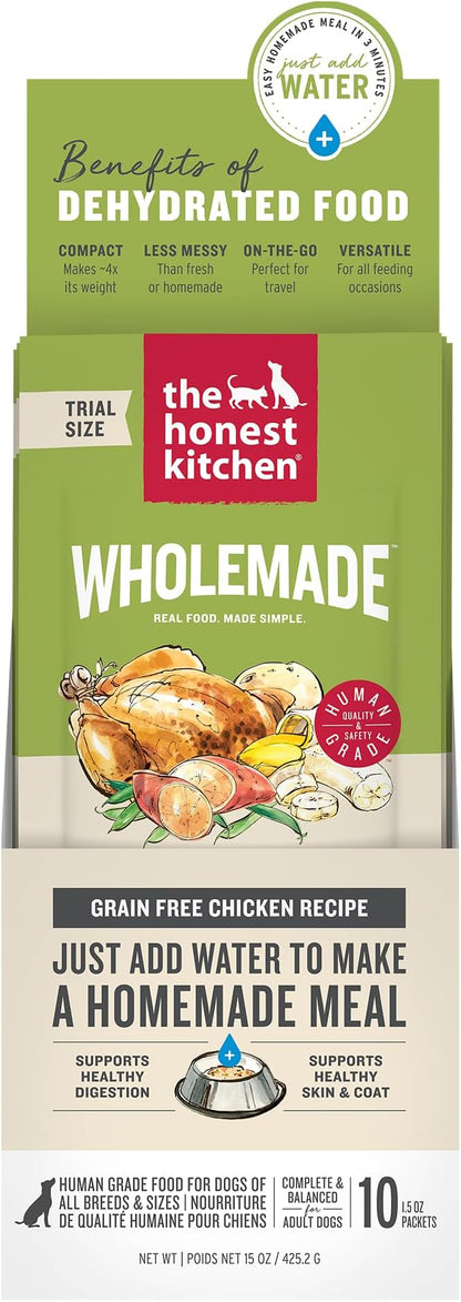 The Honest Kitchen Human Grade Wholemade™ Dehydrated Grain Free Chicken Dog Food, 1.5 oz x10
