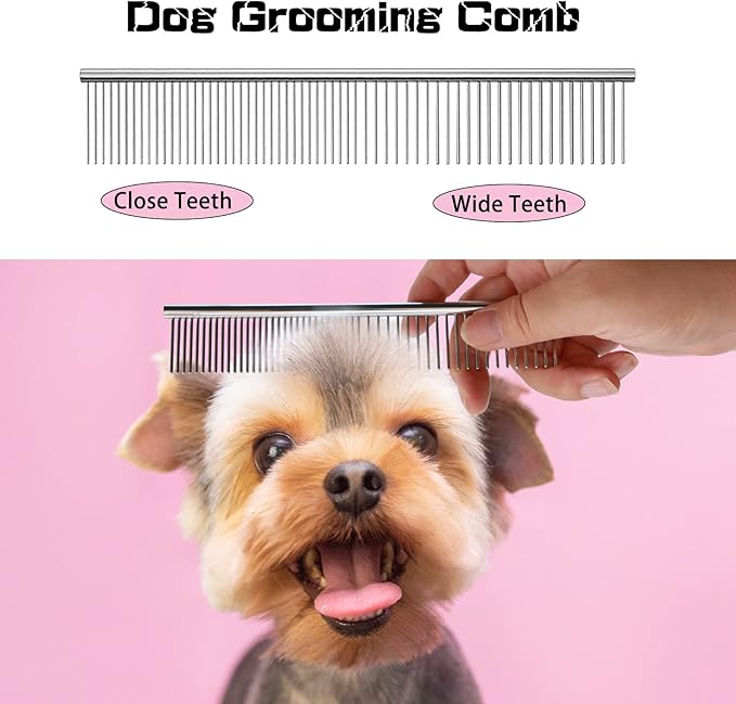 Dog Grooming Scissors for Dogs with Safety Round Tips, 5 in 1 Dog Scissors for Grooming, Professional Curved Pet Grooming Shears Set for Dogs and Cats