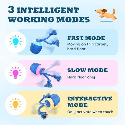 Interactive Dog Toys - 2025 Upgraded Motion Activated Balls for Medium/Large Dogs, Automatic Moving Dogs Toy Wicked Ball for Boredom, Interactive Dog Ball to Keep Them Busy(Blue)