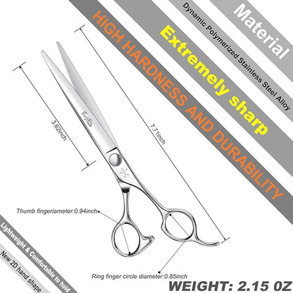 High-end Professional Dog Grooming Scissors Pet Grooming Shears 7 Inches Extremely Very Sharp Made Of Stainless Steel Alloy By Hand For Dog Cat Groomer
