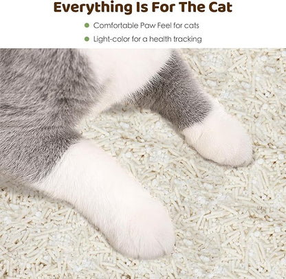EZSKUUP Non-Stick Bottom Tofu Cassava Cat Litter, 4Pack Ultra Clumping Low Tracking Kitty Litter, Natural Biodegradable Litter, Plant Odor Control, Low Dust Easy to Scoop,36Lb