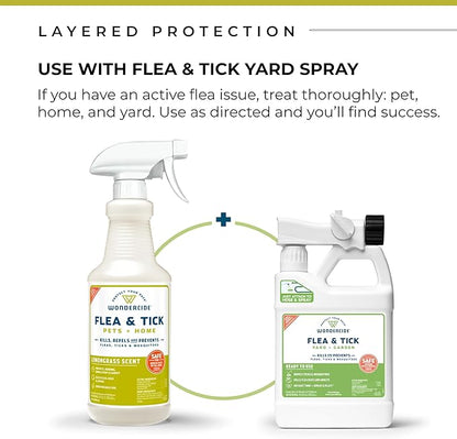 Wondercide - Flea, Tick & Mosquito Spray for Pets and Home with Natural Essential Oils - Killer, Control, Prevention, Treatment - Lemongrass 16 oz