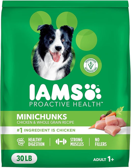 IAMS Proactive Health Adult Minichunks Dry Dog Food Chicken & Whole Grain Recipe, 30 lb. Bag