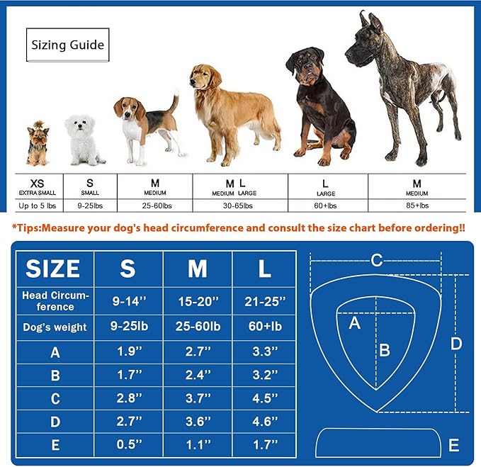 ZOHAN Dog Ear Muffs for Noise Protection, Comfort Dog Noise Cancelling Ear Muffs with Fast Snap Lock for Fireworks, Thunder, Vacuums(Blue,M)