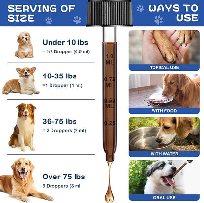 Natural Dog Yeast Infection Relief for Itchy Skin & Ear Treatment - Allergy & Paw Itching, Soothes Irritation & Reduces Inflammation Herbal Dog Supplement Drops