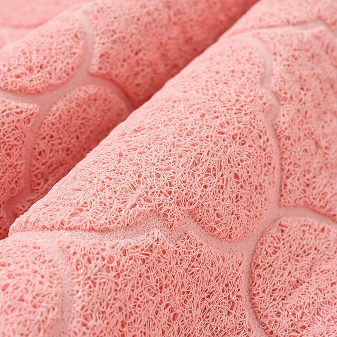 WePet Cat Litter Box Mat, Kitty Premium PVC Pad, Durable Trapping Rug, Phthalate Free, Urine-Resistant, Scatter Control, XXL 47 x 36 Inch, Baby Pink