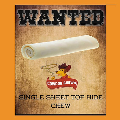 Cowdog Chews Beefhide Roll (7-8 inch) Long Lasting Dog Treat Bone, Great for Dental Health and Aggressive Chewers (20 Count)