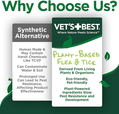 Vet's Best Natural Cat Flea & Tick Home Spray – Plant-Based Cotton Spice Mist for Cats – Indoor Flea Control with Natural Oils – Gentle Scented Spray for Home Use – Made in USA, 32 oz, 2-Pack