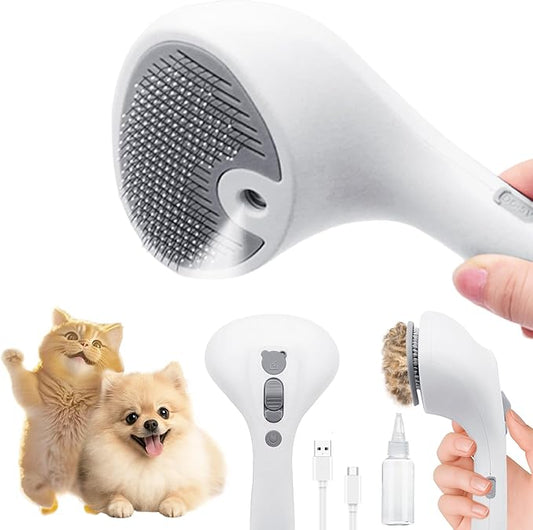 Pet Spray Grooming Brush Cat Brushes Cat Hair Removal Products Cat Shedding Tools Self Cleaning Ergonomic Grip for Short Long Haired Pets Help with matted Fur Rechargable Comb Mist