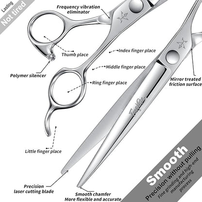 High-end Professional Dog Grooming Scissors Pet Grooming Shears 7.5 Inches Extremely Very Sharp Made Of Stainless Steel Alloy By Hand For Dog Cat Groomer