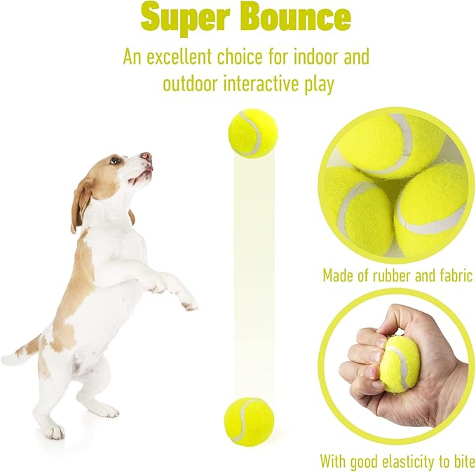 Pet Prime Dog Toy Tennis Ball 6 Pcak 2 Inch for Automatic Ball Lanucher Interactive Pet Balls for Exercise Training Play Fetch for Small to Meidum Breed