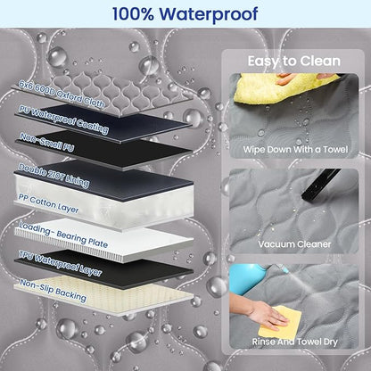 pettycare Dog Back Seat Cover Hard Bottom, Supports 400lbs, for Car with Mesh Window, Non-Slip SUV Truck, Grey