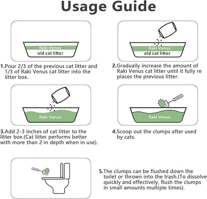 Tofu Cat Litter - Strong Clumping, Ultra Absorbent, Odor Control, Flushable, Low Tracking, Low Dust Tofu Litter Pellets 3 Packs/18LB (Green Tea)