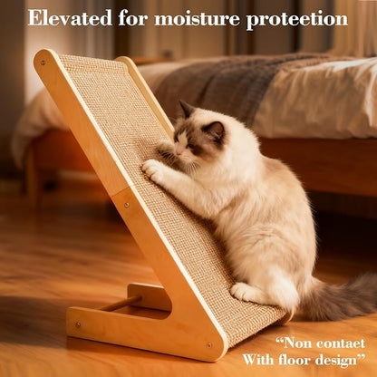 2-in-1 Cat Scratching Post with Replaceable Sisal Pads – Durable Scratcher Toy for Indoor Cats