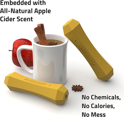 Playology Dog Toys | Durable Squeaky Chew Stick for Dogs | Medium Apple Cider Scented Toy - Limited Edition Fall Collection | Easy to Clean and Made from Non Toxic Materials