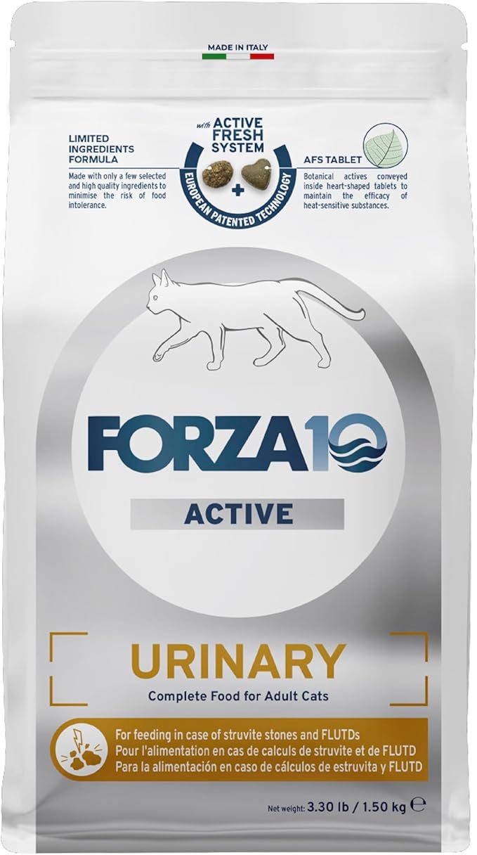 Forza10 Urinary Tract Cat Food - 3.3 Pounds, Dry Cat Food Formula with Fish Protein & Cranberry, Limited Ingredient Formula for Urinary Tract Health, FLUTD & Struvite Stone Management, Fish Flavor