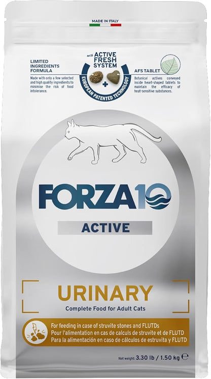 Forza10 Urinary Tract Cat Food - 3.3 Pounds, Dry Cat Food Formula with Fish Protein & Cranberry, Limited Ingredient Formula for Urinary Tract Health, FLUTD & Struvite Stone Management, Fish Flavor