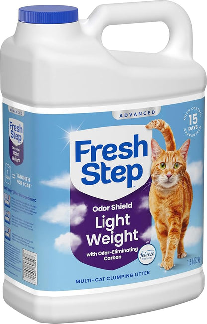 Fresh Step Odor Shield Light Weight Advanced Multi Cat Clumping Litter with Febreze Freshness, 11.5 lb, Pack of 2 (Package May Vary)
