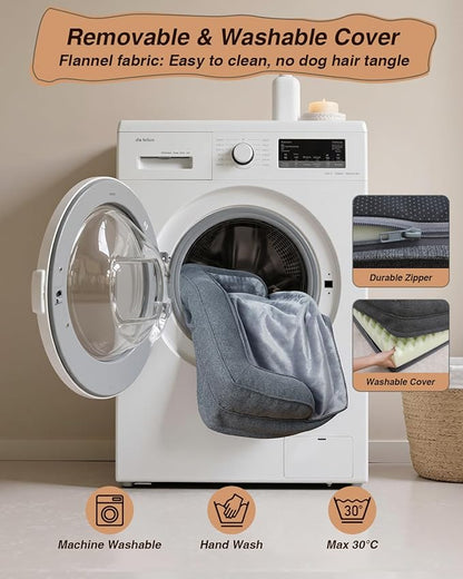 KSIIA Washable Dog Bed XL Senior Dog, Orthopedic Warm Soft Pet Sofa Waterproof Pet Couch with Sides, Non-Slip and Egg-Crate Foam Extra Large Beds with Removable Cover, 41x27Inch, Dark Grey