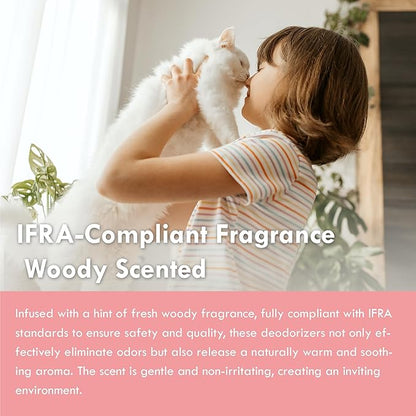 Lady N Fresh Woody Scent Cat Litter Deodorizer, Litter Box Odor Control Powder, Cation Odor Control with Probiotics, 15 Packets