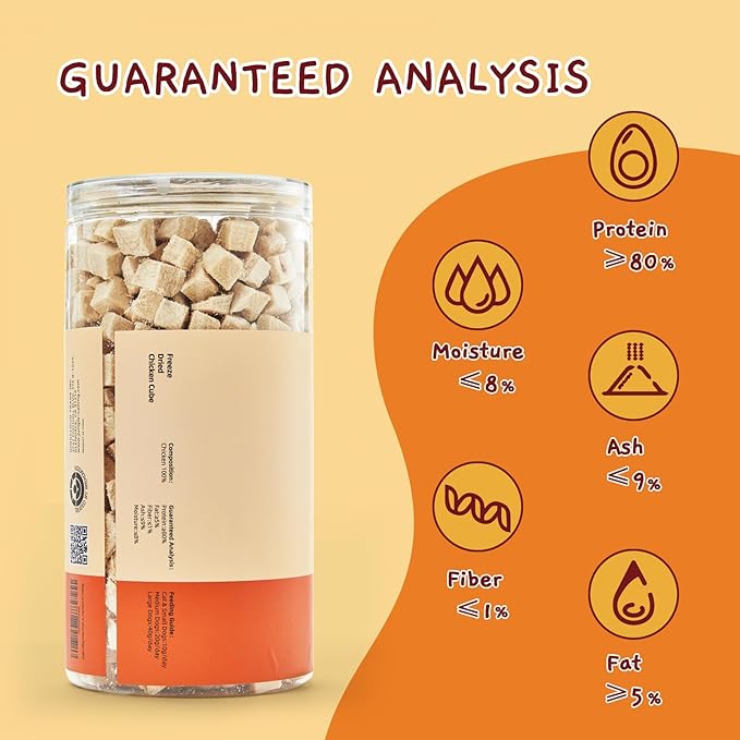 Jungle Calling Freeze Dried Chicken Cat & Dog Treats, Single Ingredient Chicken Bites for Cats & Dogs, High Protein Pet Training Treats, Edible Organic Food Topper, 10.58 oz