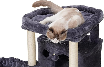 Hey-brother Cat Tree,Multi-Level Cat Condo for Large Cat Tower Furniture with Sisal-Covered Scratching Posts, 2 Plush Condos, Big Plush Perches MPJ011G